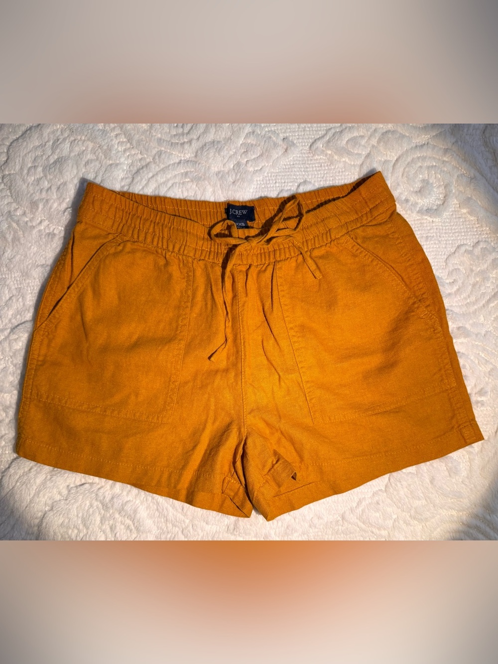 J. Crew Women's Ochre Linen-Blend Drawstring Shorts